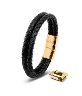 LEATHER BRACELET DOUBLE GOLD