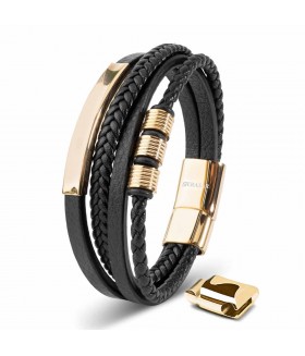 LEATHER BRACELET BRAVE GOLD